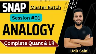 SNAP Master Batch | Analogy  | Session 1 | SNAP 2022 | Udit Saini