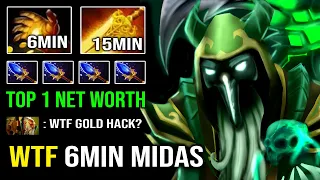 WTF 6Min Midas Necrophos Passive Farm Top 1 Net Worth with 910 GPM Instant 1 Shot Dota 2