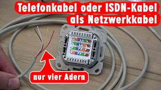 Telefonkabel mit 4 Adern als Netzwerkkabel benutzen - LAN-Kabel 4 adrig aus ISDN-Kabel - Belegung