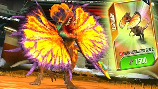 NEW LEGENDARY DILOPHOSAURUS GEN 2 MAX X3 LV 40 | JURASSIC WORLD THE GAME