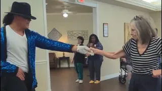 Lady Dances With Michael Jackson