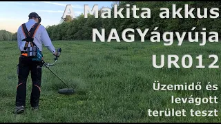 Mit tud a NAGYágyú? - Makita UR012 fűkasza + 2 x BL4080 8Ah akku - üzemidő / terület teszt