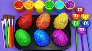 Satisfying Video l How To Make M&M Lollipop Candy with Glitter Eggs & Playdoh Cutting ASMR #62