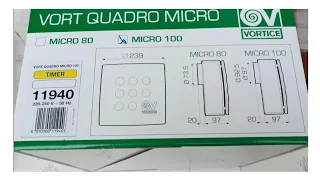 INSTALLAZIONE ASPIRATORE VORTICE VORT QUADRO MICRO CON TIMER