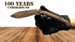 Very Rusty Pocket Knife Restoration. 100 Years Underground