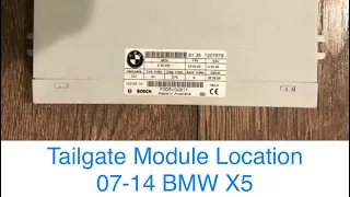 Location of Tailgate Control Module 07-14 BMW X5