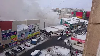 Пожар на рынке "На Нагорной"Архангельск. 31 января 2018 год.