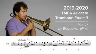 2019-2020 TMEA All-State Tenor Trombone Etude #3 - No. 57 by Blazhevich/Fink