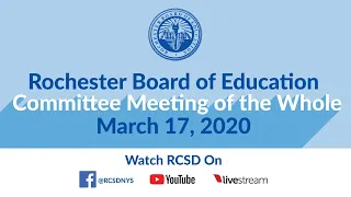 Board of Education Finance Committee Meeting of the Whole | March 17, 2020