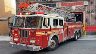 ⁴ᴷ **{ Oldest Rearmount In the Fleet }** FDNY Ladder Company 103 Responding { Classic PA300 + HORN }
