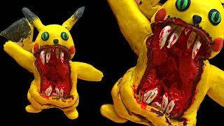 Transformation Of Cute Pikachu Into Terrifying Monster | Clay