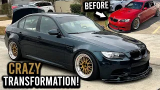 Wrapping my BMW E90 M3 in dark green! (Before & After) VinylFrog