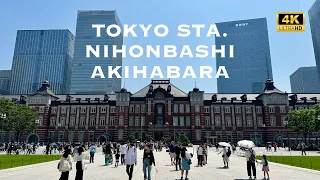 [4K] Tokyo Station → NIHONBASHI → AKIHABARA 💛 Nonstop Walking Tour / 東京駅→日本橋→秋葉原 散歩