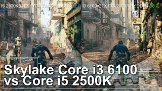 Core i3 6100 vs Core i5 2500K Gameplay Comparison