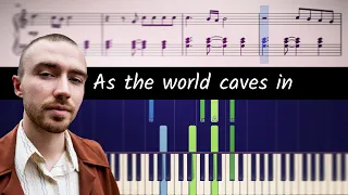 How to play As the World Caves In by Matt Maltese - ACCURATE Piano Tutorial