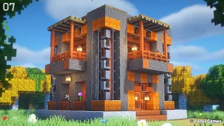 Minecraft: How to Build a Survival Acacia Wooden House  (tutorial) [마인크래프트 건축 야생 집 인테리어]