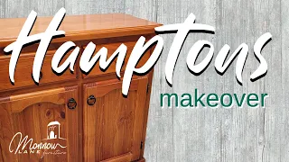 Hamptons Style Coastal Furniture makeover | All in one paint flip