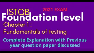 ISTQB Chapter 1 Fundamentals of testing with latest quiz