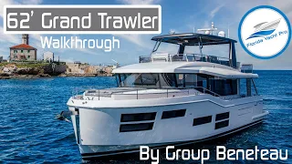 62' Grand Trawler 2022 Beneteau Walkthrough | Available $2.7M Florida | Filmed 2021 Cannes Festival