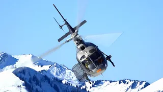 Eurocopter AS350 B2 Ecureuil (Airbus Helicopters H125) landing & takeoff at Avoriaz heliport