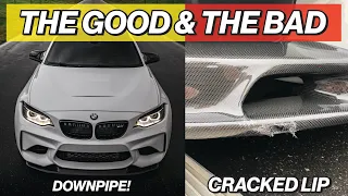 M2 GETS CATLESS DOWNPIPE AND M3 GETS DAMAGED.. - BMW F87 M2 Valvetronic Downpipe Install