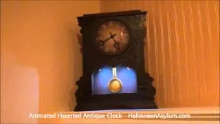 Animated Haunted Antique Clock - HalloweenAsylum.com