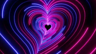 Neon Lights Love Heart Tunnel  💙🩷 Background 1 hours | Vj loop Disco Pink and Purple