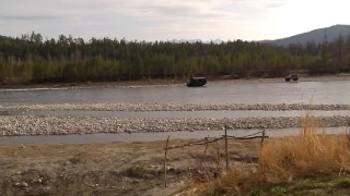 Дорога с дабад , брод через китой в районе подкамня.