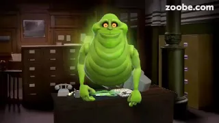 Slimer sings the Ghostbusters song