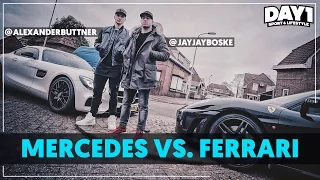 MERCEDES VS. FERRARI (Auto van Alexander Büttner) | De Auto Van | DAY1