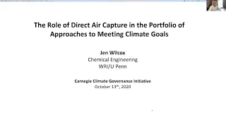 Jennifer Wilcox: Governance of Direct Air Carbon Dioxide Capture and Storage