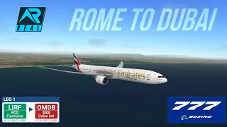 Real Flight Simulator Pro | Emirates B777-300ER | Rome to Dubai | Full Flight