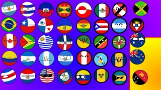 Official Colourblocks but All American Countryballs and Australia Countryballs Numbersing