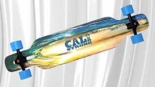 CALI Strong Wave State Longboard Drop Through With Full Color Grip Tape