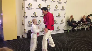 My son being taught karate by Jason David Frank