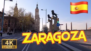 DRIVING ZARAGOZA a drive around OUR LADY OF THE PILLAR, ARAGON, SPAIN I 4K 60fps