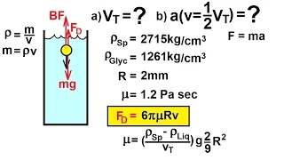 Physics 34  Fluid Dynamics (11 of 24) Viscosity & Fluid Flow: Object Falling in a Fluid: Example