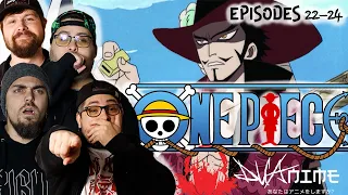 BAND REACTS: ONE PIECE EP 22-24 REACTION | FIRST TIME WATCHING ONE PIECE ANIME | MIHAWK ARRIVES!