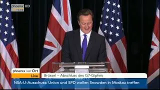 Abschluss G7-Gipfel: David Cameron und Barack Obama am 05.06.2014