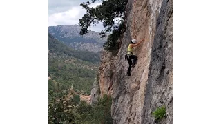 Threading the top of a sports climb