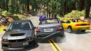 Car Overtaking Crashes Compilation #21 - BeamNG.Drive