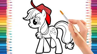How to Coloring A MY LITTLE PONY step by step easy drawing for kids