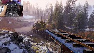 Fixing the railway tracks - SnowRunner Season 11 | Thrustmaster TX gameplay