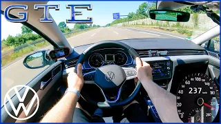 2022 VW Passat GTE 218HP - POV Autobahn Top Speed Drive