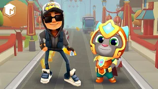 Talking Tom Hero Dash vs Subway Surfers - Gameplay Walkthrough - Talking Tom Hero vs Zombie Jake