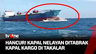 Detik-detik Kapal Kargo Tabrak Kapal Nelayan hingga Hancur, Lantaran Mesin Rusak | Kabar Siang tvOne