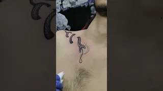 collarbone tattoo/ snake tattoo design.