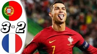 Portugal🇵🇹 vs France 🇨🇵 3-2- All Goals & Highlights - 2023 HD || Ronaldo and mbappe one fild 😱