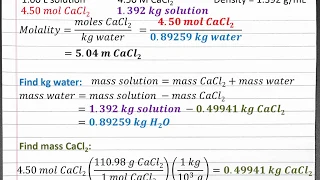 CHEM 201 - Solutions: Converting Between Molarity and Molality