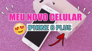 MEU NOVO CELULAR 📱 IPHONE 8 PLUS GOLD (TÔ IMPRESSIONADA😱😱)